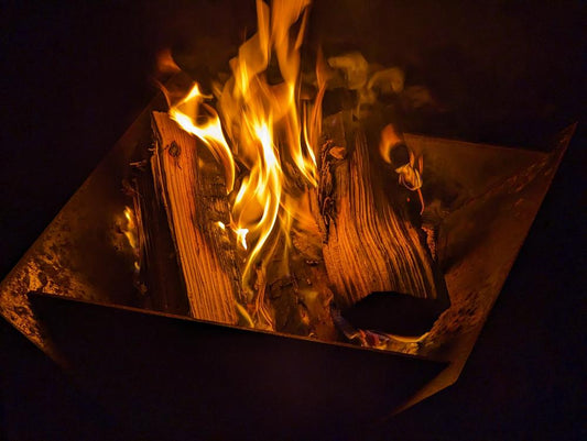 Firepit kiln dried logs burning