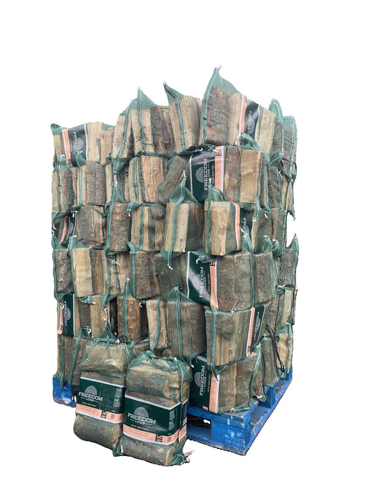 XXL Pallet of 90 Net Bags of Kiln Dried Logs